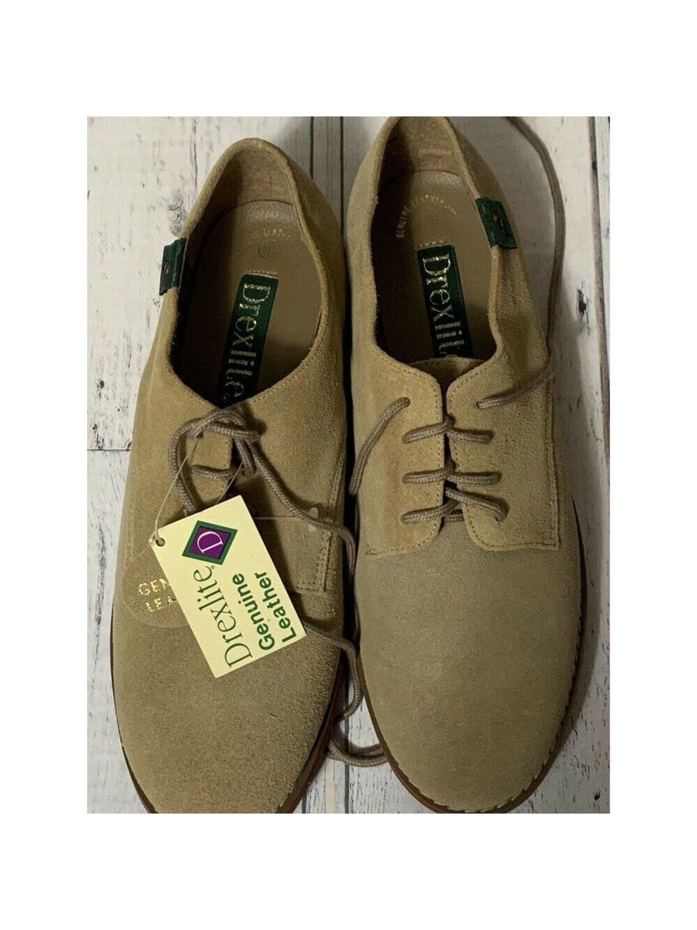 Drexlite Brand Shoes ~ 9.5 ~ Tan suede ~ New lace up retro